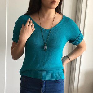 Torquoise short sleeve sweater Massimo Dutti